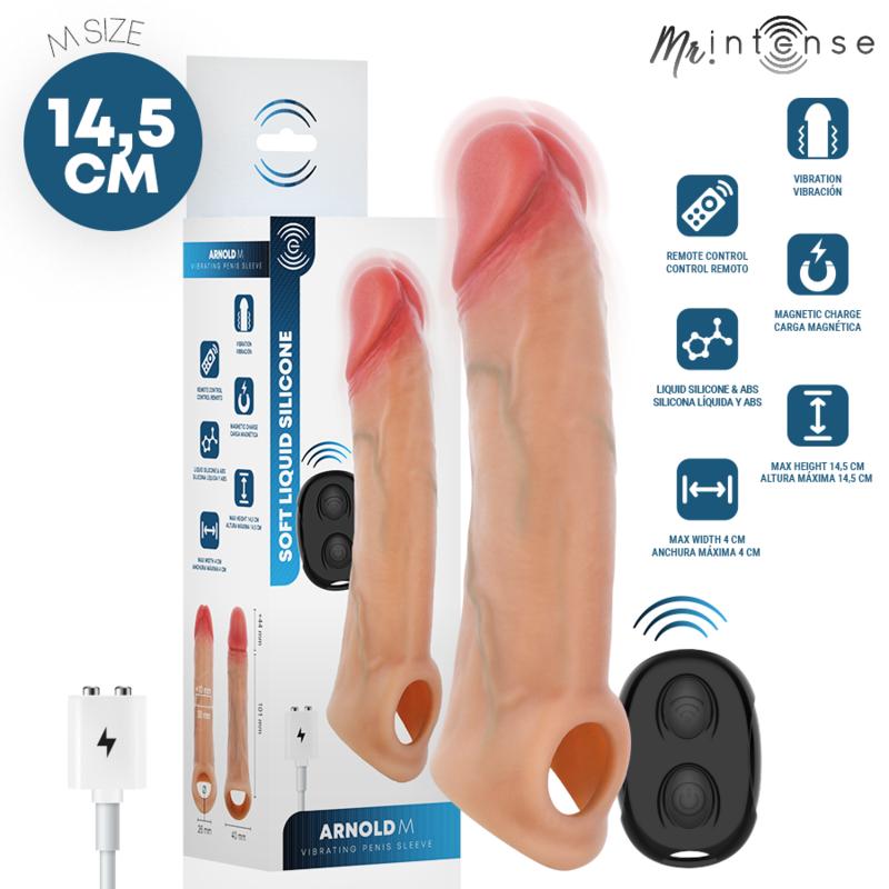 MR. INTENSE PENIS ACCESSORIES - MR INTENSE - ARNOLD M VIBRATOR SILICONE PENIS SLEEVE WITH REMOTE CONTROL 14.5 CM -O- 4 CM — zdjęcie 2