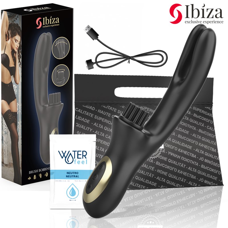 IBIZA - HI-TECH RABITT BRUSHING MULTI-CELL CLITORIAL AND DOUBLE WAVE VIBRATOR — zdjęcie 2