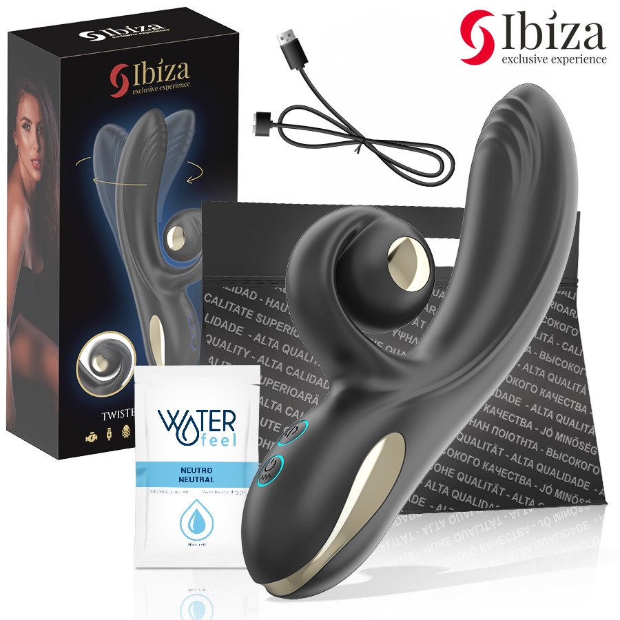 IBIZA - TWISTER VIBRATOR WITH CURVE STIMULATOR AND VIBRO-ROTATION — zdjęcie 2