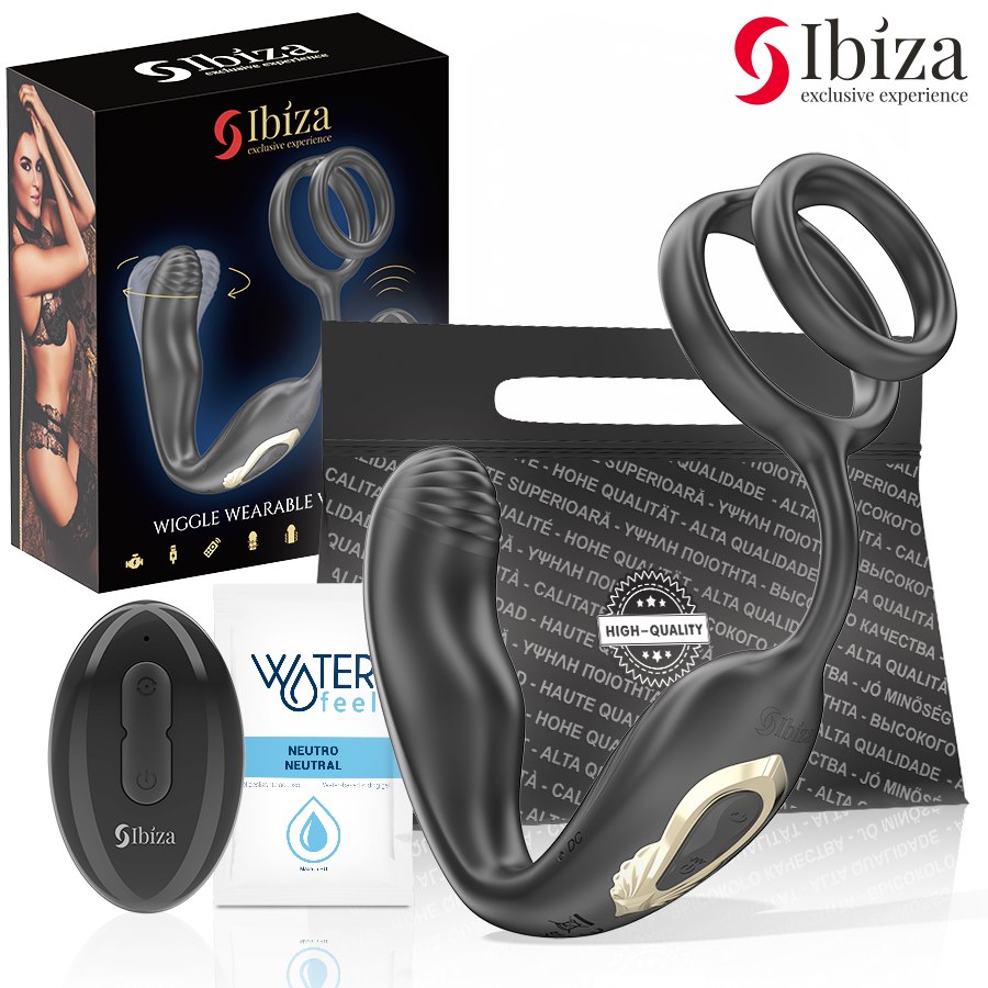 IBIZA - WIGGLE REMOTE CONTROLLED ROTATING ANAL PLUG WITH PERINEAL VIBRATION AND PENIS ENHANCING RINGS — zdjęcie 2
