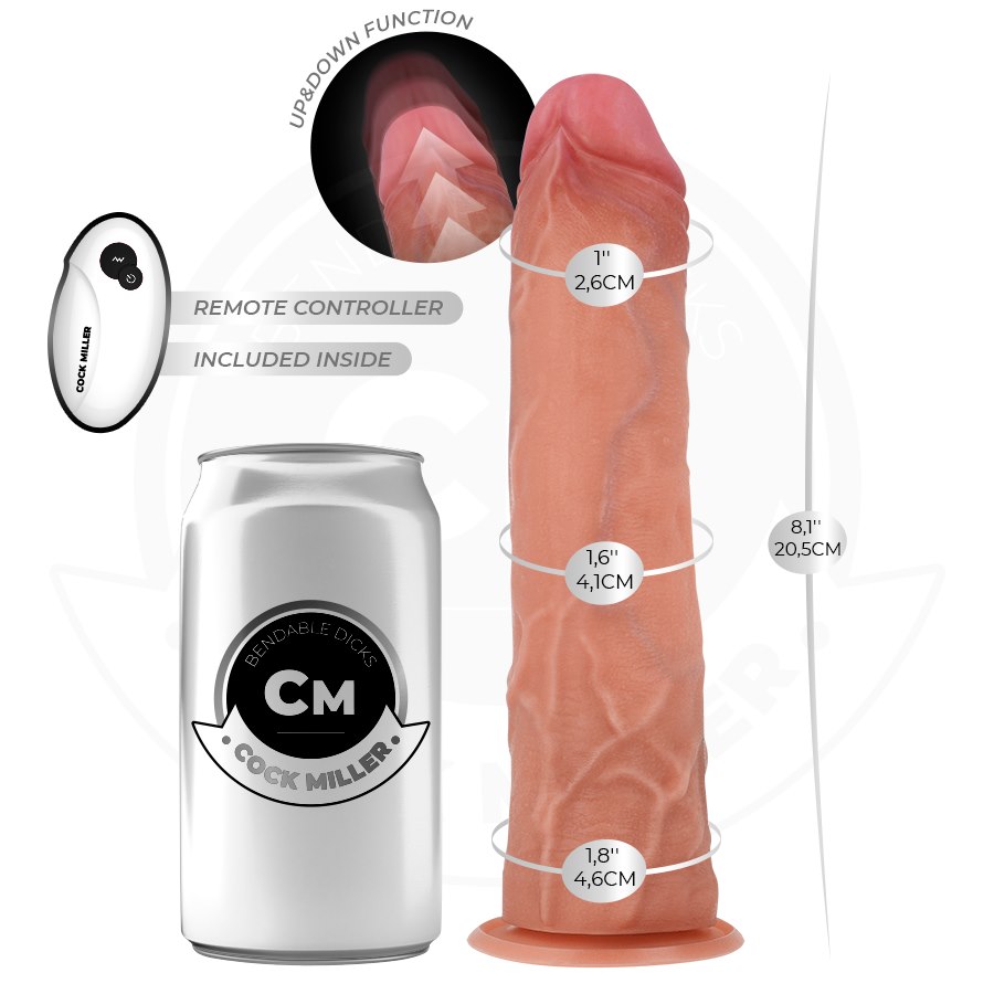 COCK MILLER - HYPER-REALISTIC DILDO WITH SUCTION CUP AND THRUSTING WITH REMOTE CONTROL 20.5 CM — zdjęcie 2