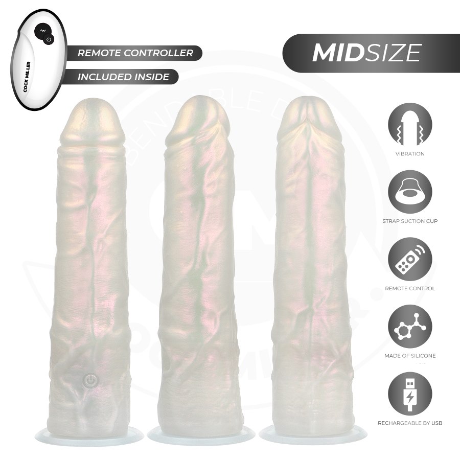 COCK MILLER - DILDO WITH SUCTION CUP, LIGHTS AND VIBRATION WITH REMOTE CONTROL WHITE 20.5 CM — zdjęcie 2