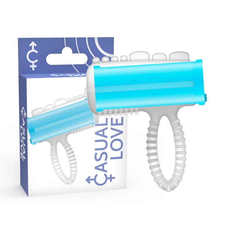 CASUAL LOVE - RING TONGUE VIBRATING BLUE — zdjęcie 3
