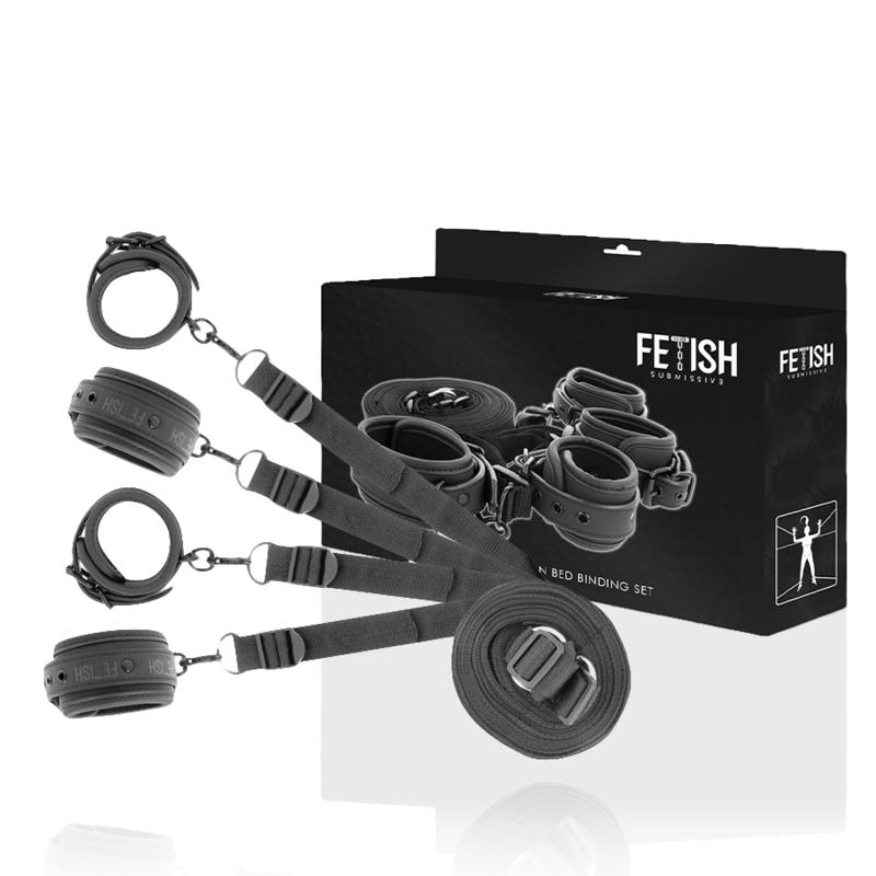 FETISH SUBMISSIVE - SET OF HANDCUFFS AND TIES WITH NOPRENE LINING — zdjęcie 3