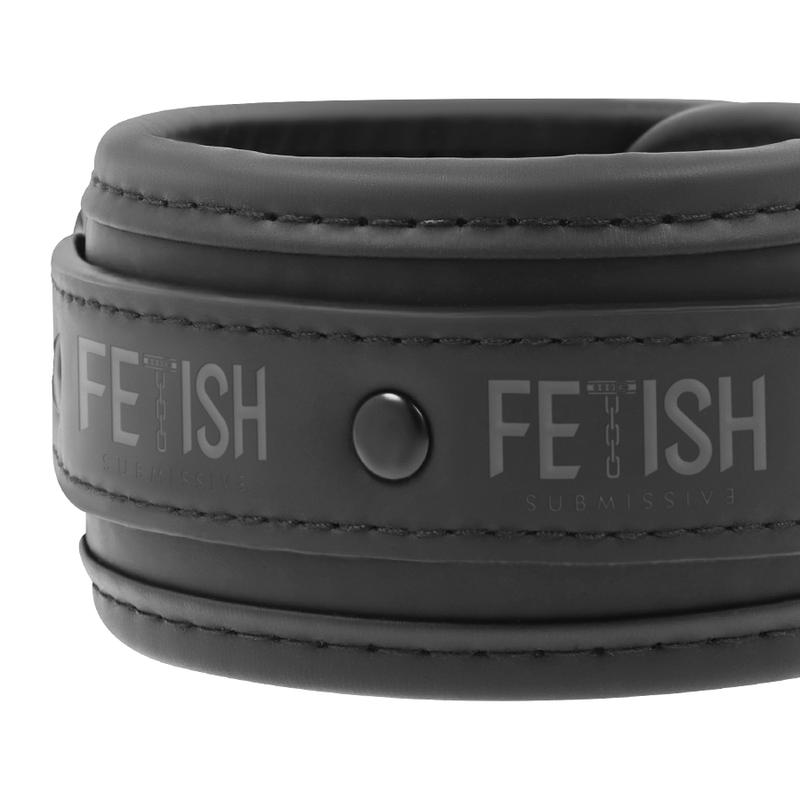 FETISH SUBMISSIVE - VEGAN LEATHER ANKLE CUFFS WITH NOPRENE LINING — zdjęcie 3