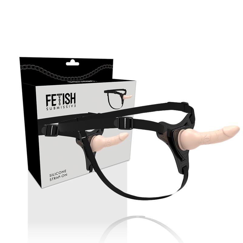 FETISH SUBMISSIVE HARNESS - FLESH REALISTIC SILICONE 16 CM — zdjęcie 3