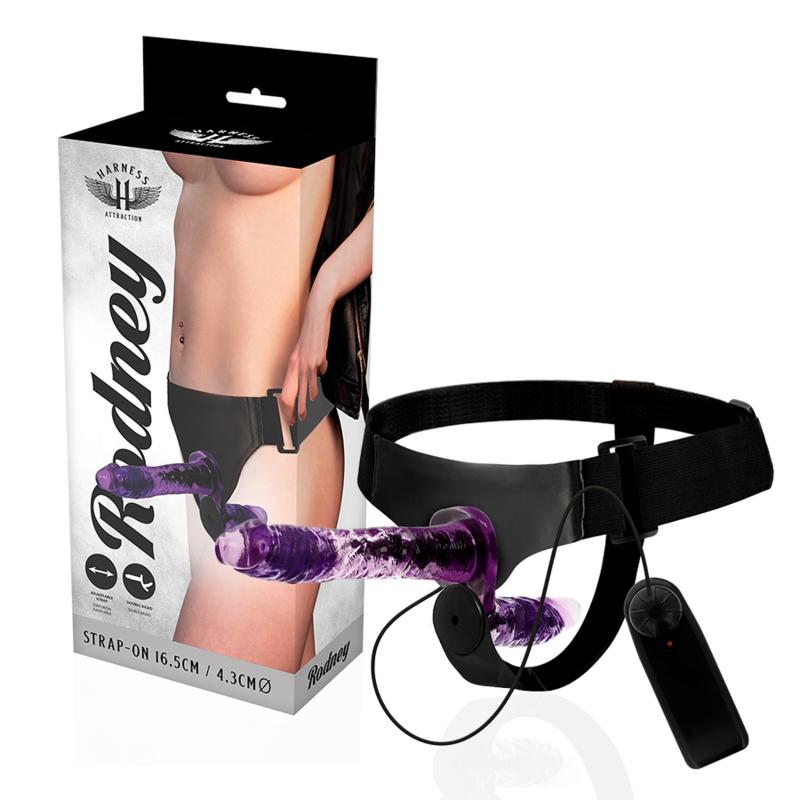 HARNESS ATTRACTION - RODNEY DOUBLE PENETRACI N VIBRATOR 18 CM -O- 3.5 CM — zdjęcie 3