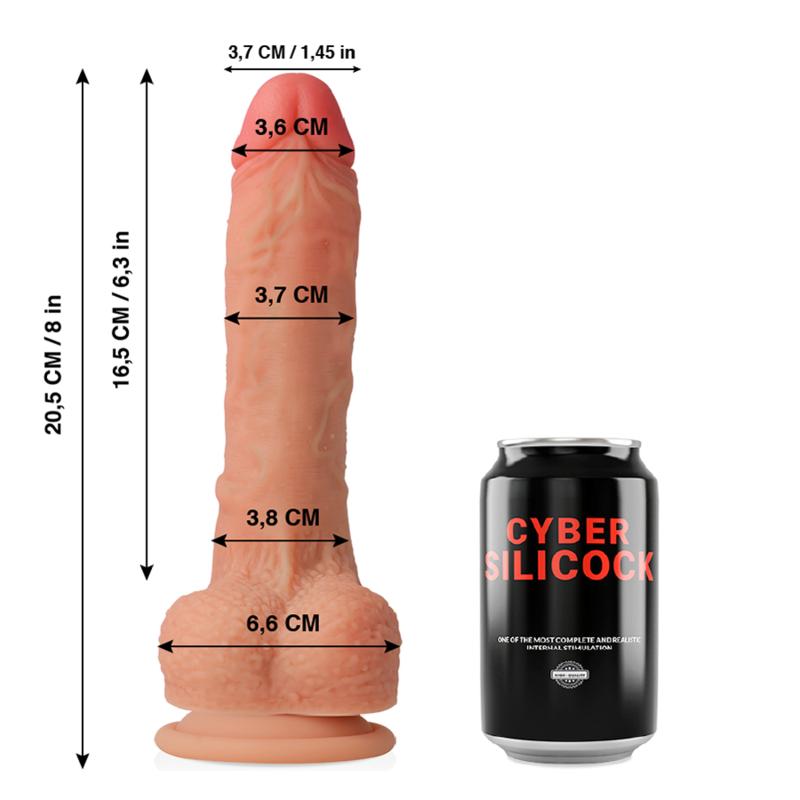 CYBER SILICOCK - CONNOR ULTRA REALISTIC SOFT LIQUID SILICONE 20.5 CM -O- 3.7 CM — zdjęcie 3