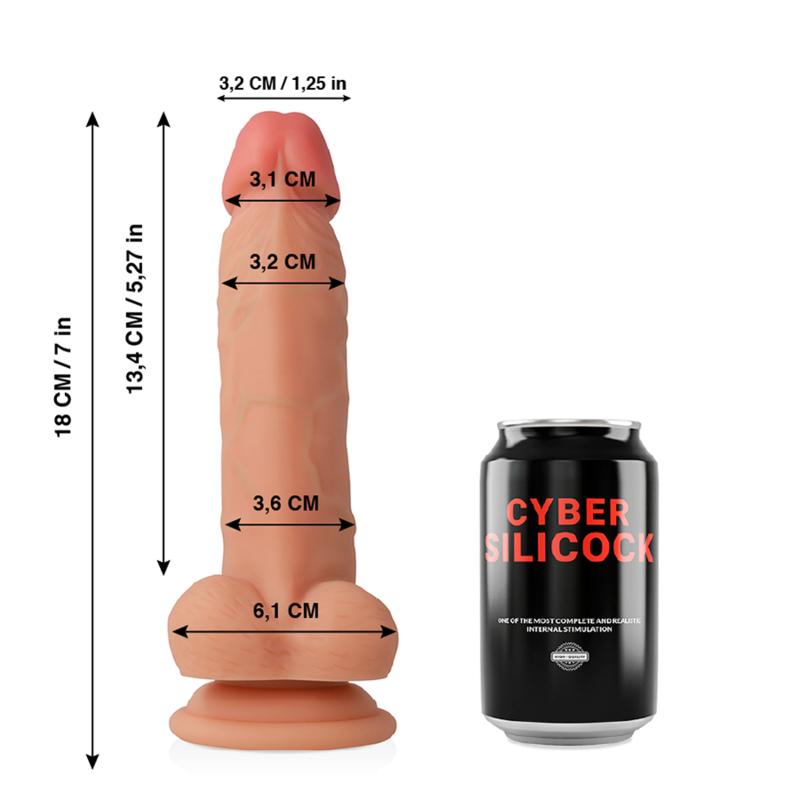 CYBER SILICOCK - JUDE ULTRA REALISTIC SOFT LIQUID SILICONE 18 CM -O- 3.2 CM — zdjęcie 3