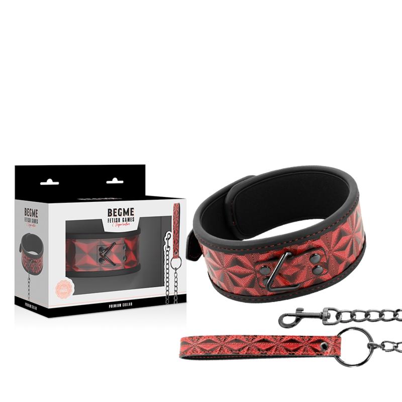 BEGME - RED EDITION PREMIUM VEGAN LEATHER COLLAR WITH NEOPRENE LINING — zdjęcie 3