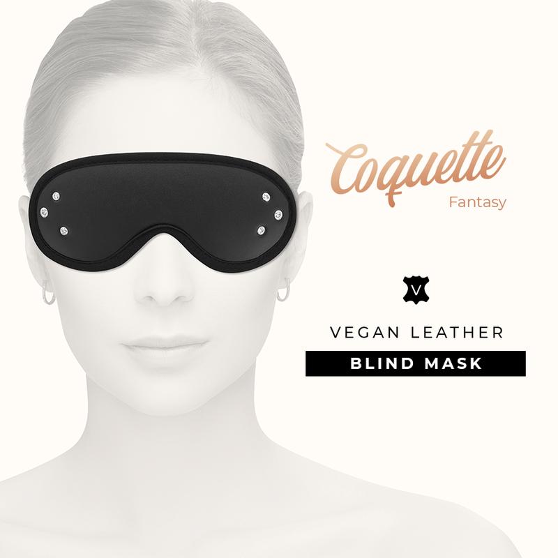 COQUETTE CHIC DESIRE - FANTASY VEGAN LEATHER BLIND MASK WITH NEOPRENE LINING — zdjęcie 3