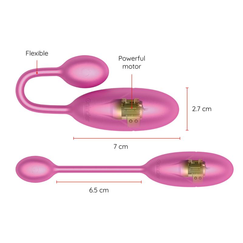 ONINDER - DENVER VIBRATING EGG PINK 7 X 2.7 CM FREE APP — zdjęcie 3