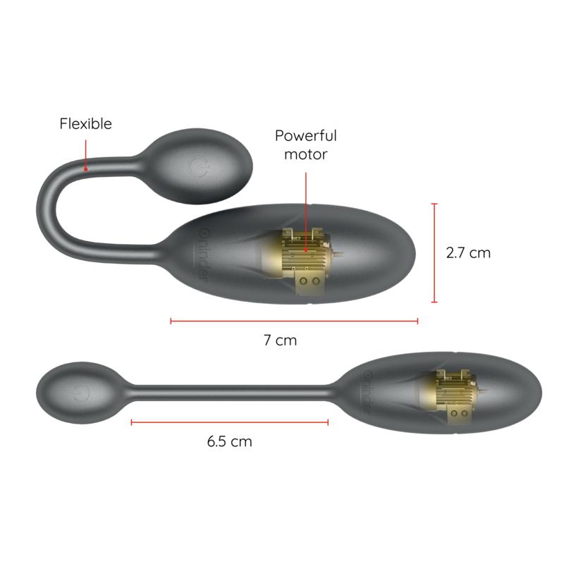 ONINDER - DENVER VIBRATING EGG BLACK 7 X 2.7 CM FREE APP — zdjęcie 3