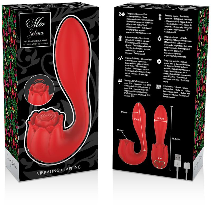 MIA - SELENA STIMULATOR VIBRATING + TAPPING RED — zdjęcie 3