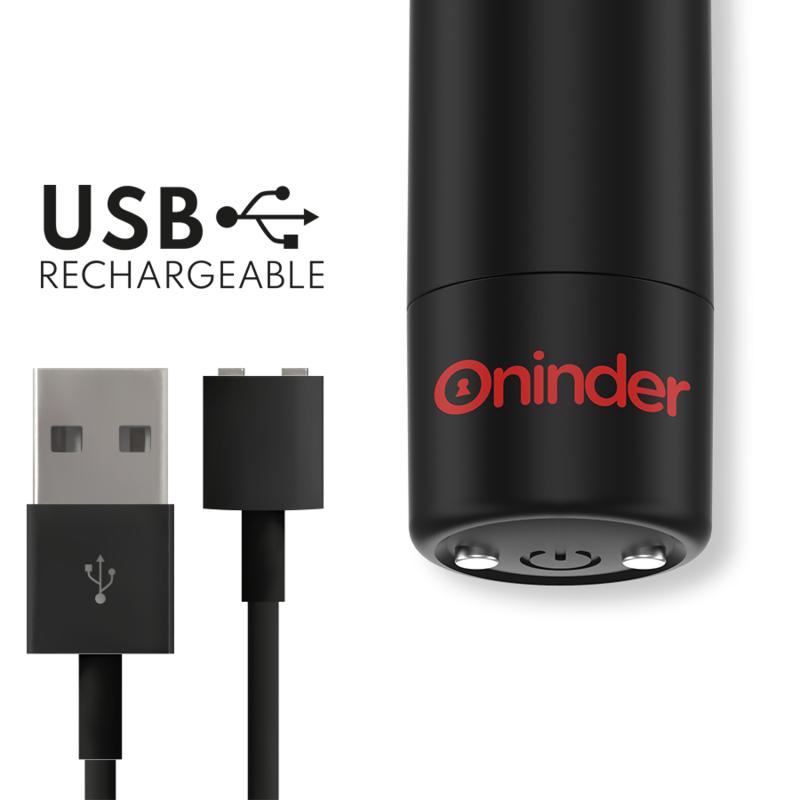 ONINDER - BERLIN BULLET VIBRATOR BLACK 9 MODES 8.5 X 2 CM - FREE APP — zdjęcie 3