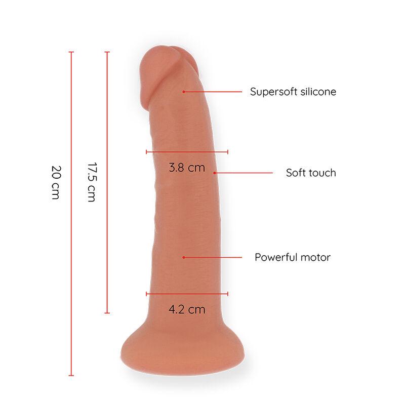 ONINDER - MEDIUM BOGOTÁ VIBRATOR DILDO 9 SPEEDS NATURAL 20 CM -O- 4.2 CM - FREE APP — zdjęcie 3