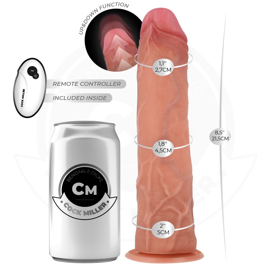 COCK MILLER - HYPER-REALISTIC DILDO WITH SUCTION CUP AND THRUSTING WITH REMOTE CONTROL 21.5 CM — zdjęcie 3