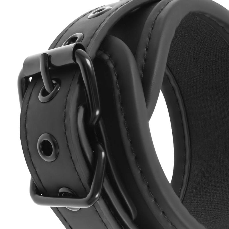 FETISH SUBMISSIVE - VEGAN LEATHER ANKLE CUFFS WITH NOPRENE LINING — zdjęcie 4