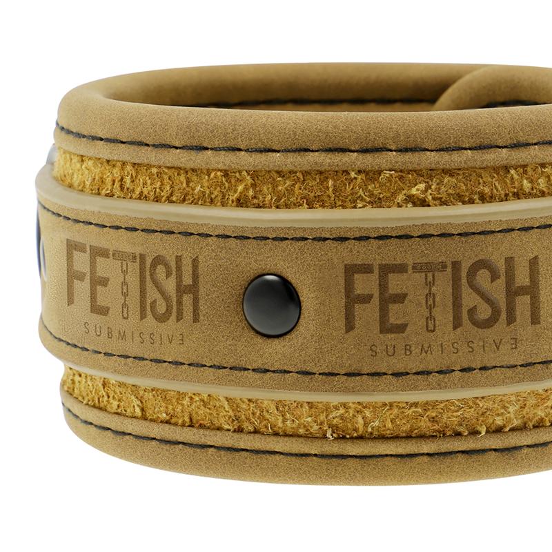 FETISH SUBMISSIVE ORIGEN - VEGAN LEATHER ANKLE CUFFS WITH NEOPRENE LINING — zdjęcie 4