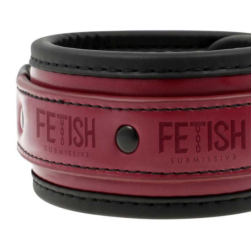 FETISH SUBMISSIVE DARK ROOM - VEGAN LEATHER HANDCUFFS WITH NEOPRENE LINING — zdjęcie 4