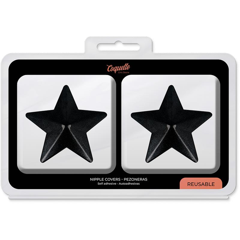 COQUETTE CHIC DESIRE - NIPPLE COVERS BLACK STARS — zdjęcie 4