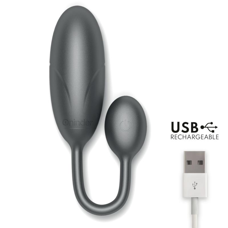 ONINDER - DENVER VIBRATING EGG BLACK 7 X 2.7 CM FREE APP — zdjęcie 4