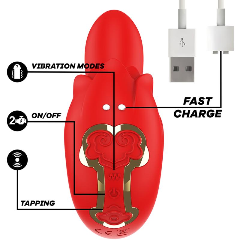 MIA - SELENA STIMULATOR VIBRATING + TAPPING RED — zdjęcie 4
