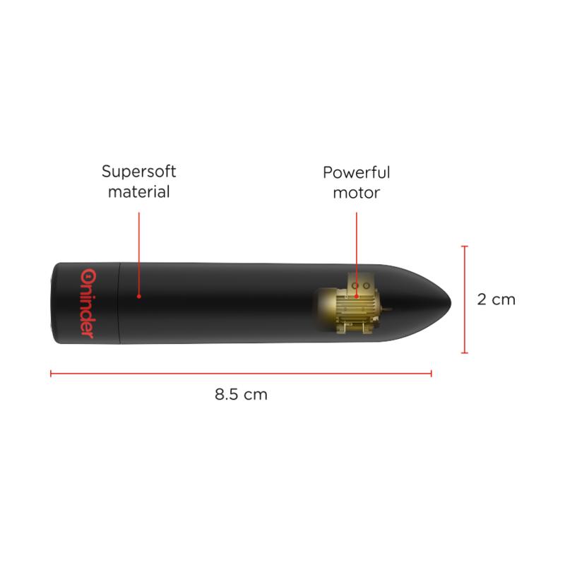 ONINDER - BERLIN BULLET VIBRATOR BLACK 9 MODES 8.5 X 2 CM - FREE APP — zdjęcie 4