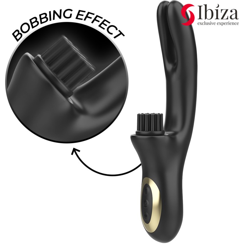 IBIZA - HI-TECH RABITT BRUSHING MULTI-CELL CLITORIAL AND DOUBLE WAVE VIBRATOR — zdjęcie 4