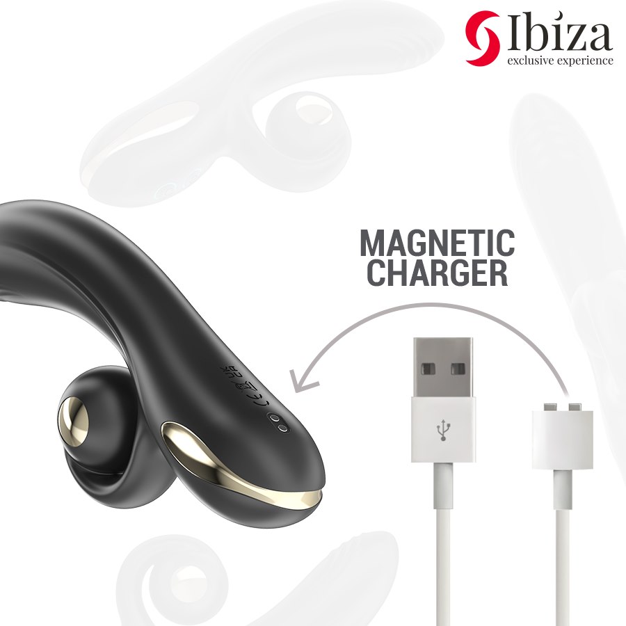 IBIZA - TWISTER VIBRATOR WITH CURVE STIMULATOR AND VIBRO-ROTATION — zdjęcie 4