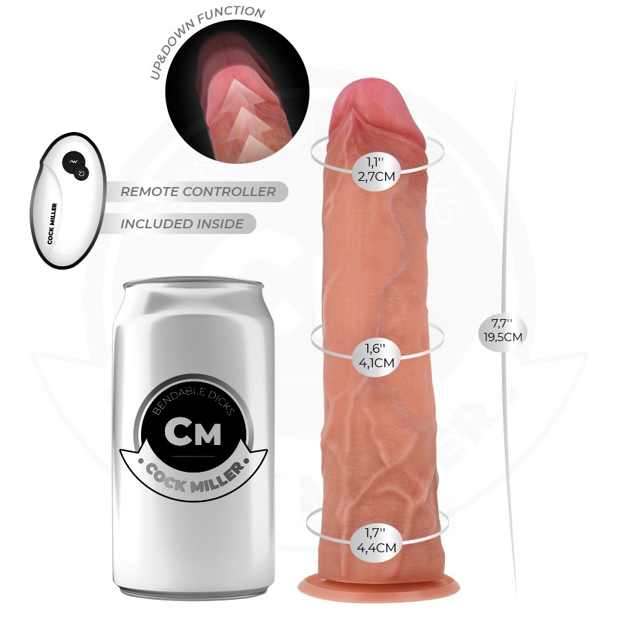 COCK MILLER - HYPERREALISTIC DILDO WITH SUCTION CUP AND THRUSTING WITH REMOTE CONTROL 19.5 CM — zdjęcie 4