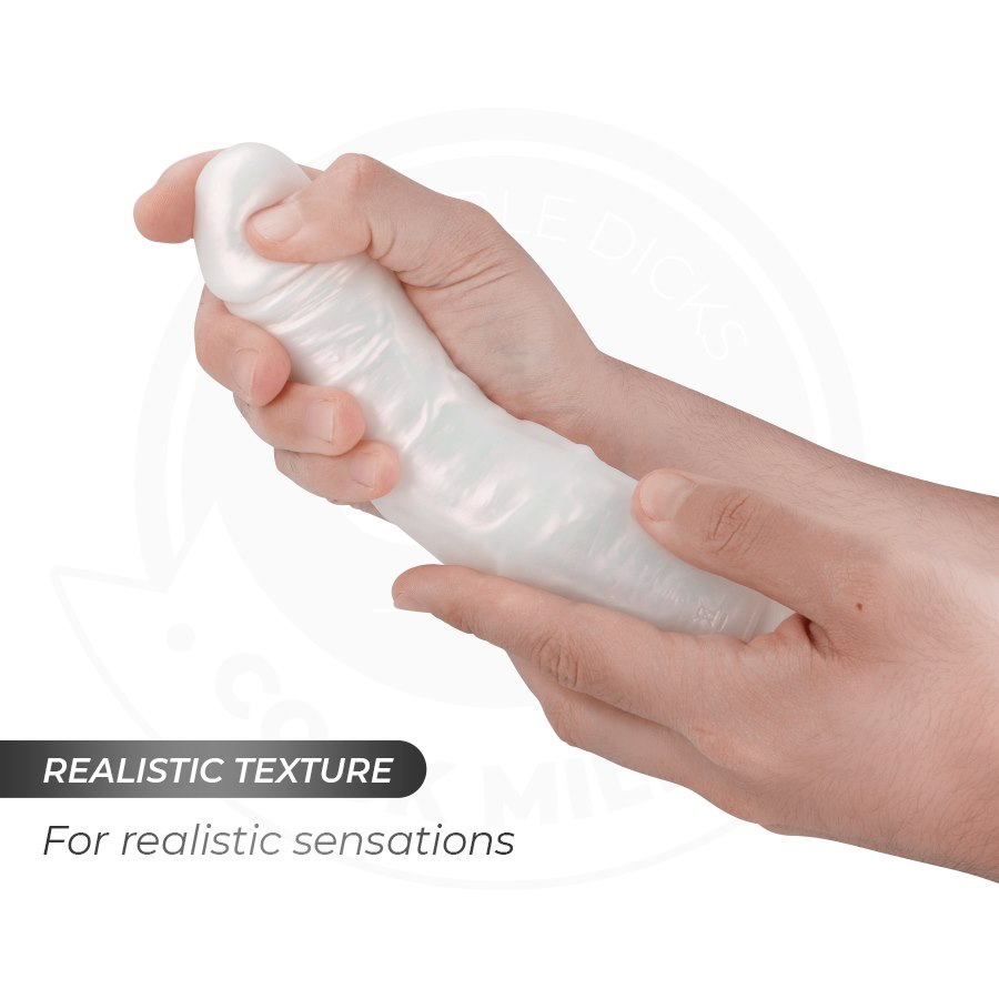 COCK MILLER - DILDO WITH SUCTION CUP, LIGHTS AND VIBRATION WITH REMOTE CONTROL WHITE 20.5 CM — zdjęcie 4