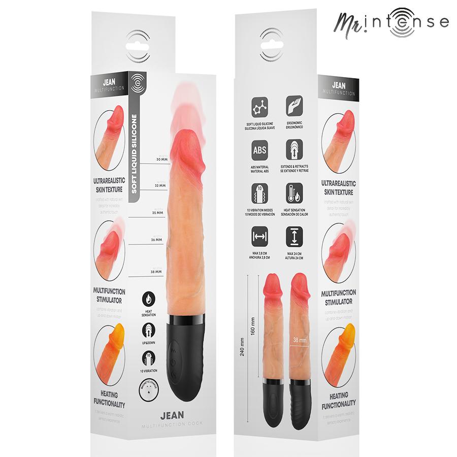 MR. INTENSE HIGH TECH - MR INTENSE - JEAN UP&DOWN VIBRATOR SILICONE WITH HEAT EFFECT 24 CM -O- 3.8 CM