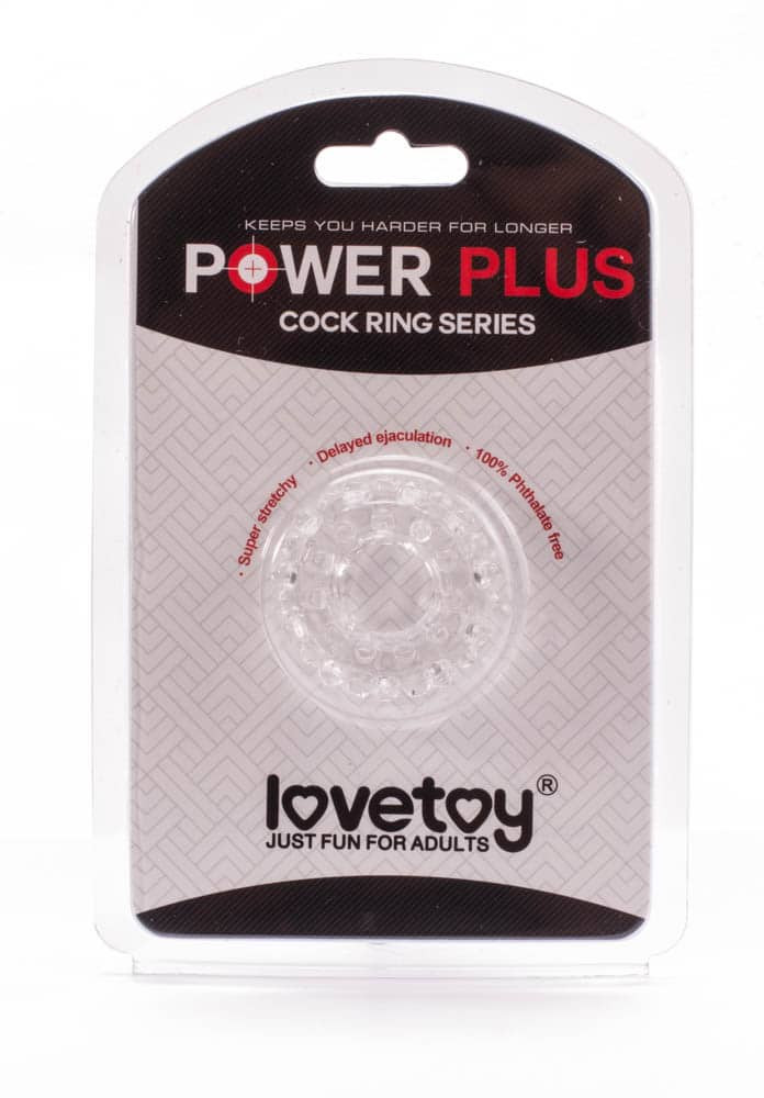 Piercieñ na penisa Lovetoy Power Plus przezroczysty r. 1,6cm