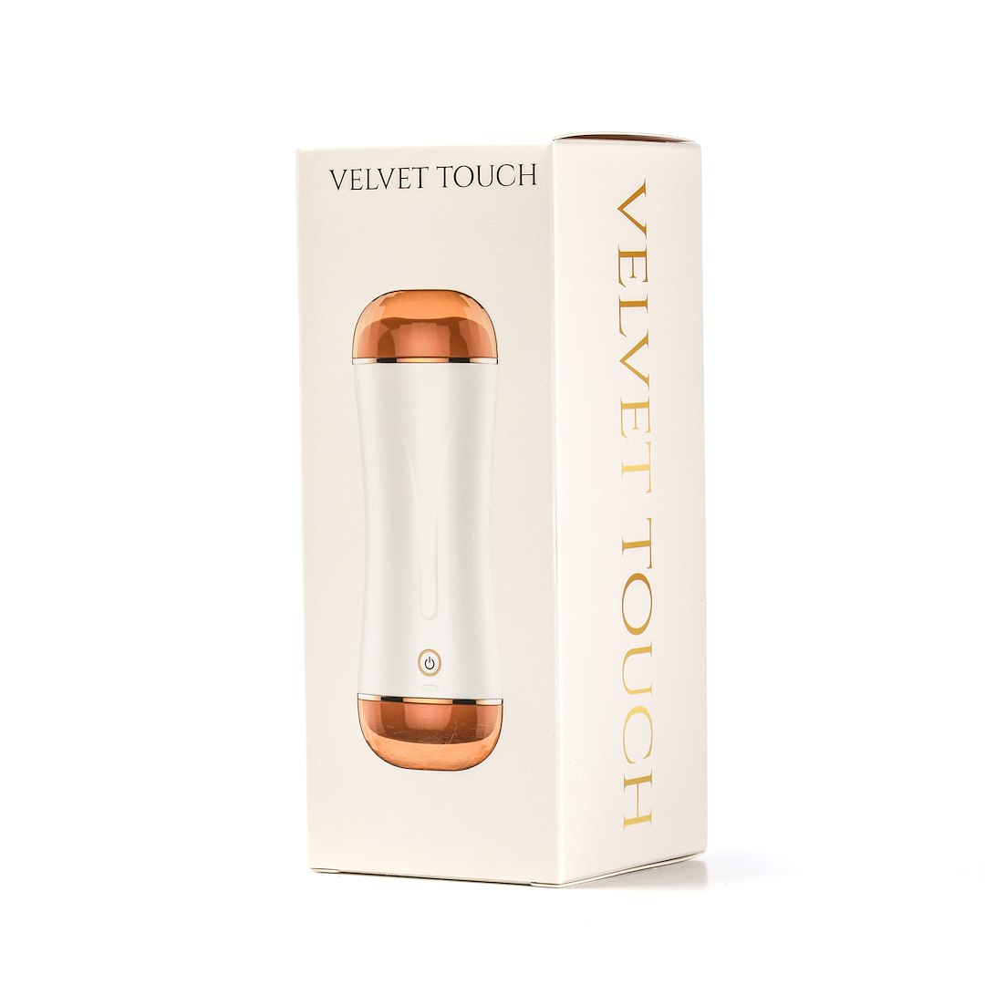 Velvet Touch - Masturbator Z Wibracj¹ Dwustronny Wagina Anus  Cyberskóra £adowany Usb Bia³y