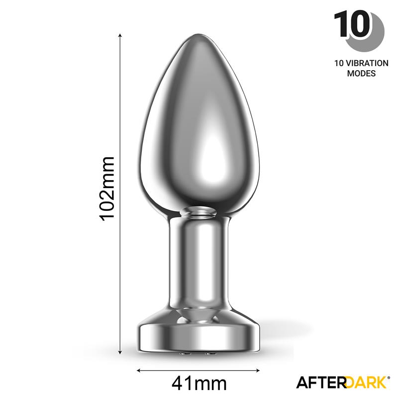 AFTERDARK - Dimpor Chrome Anal Plug with Vibration and Magnetic USB Size L — zdjęcie 3