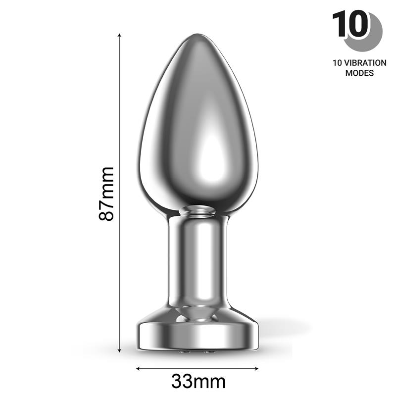 AFTERDARK - Dimpor Chrome Anal Plug with Vibration and Magnetic USB Size M — zdjęcie 3