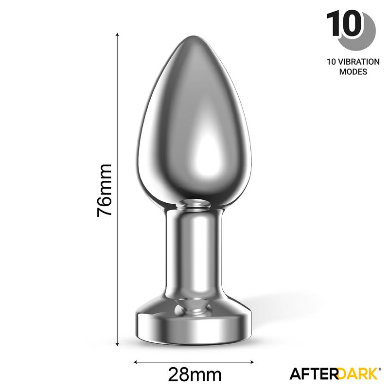 AFTERDARK - Dimpor Chrome Anal Plug with Vibration and Magnetic USB Size S — zdjęcie 3