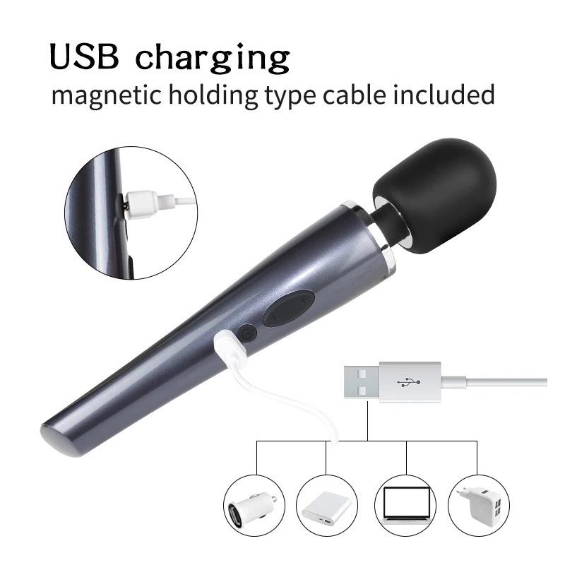 TARDENOCHE - Wand Massager Relyme USB Silicone Black — zdjęcie 3