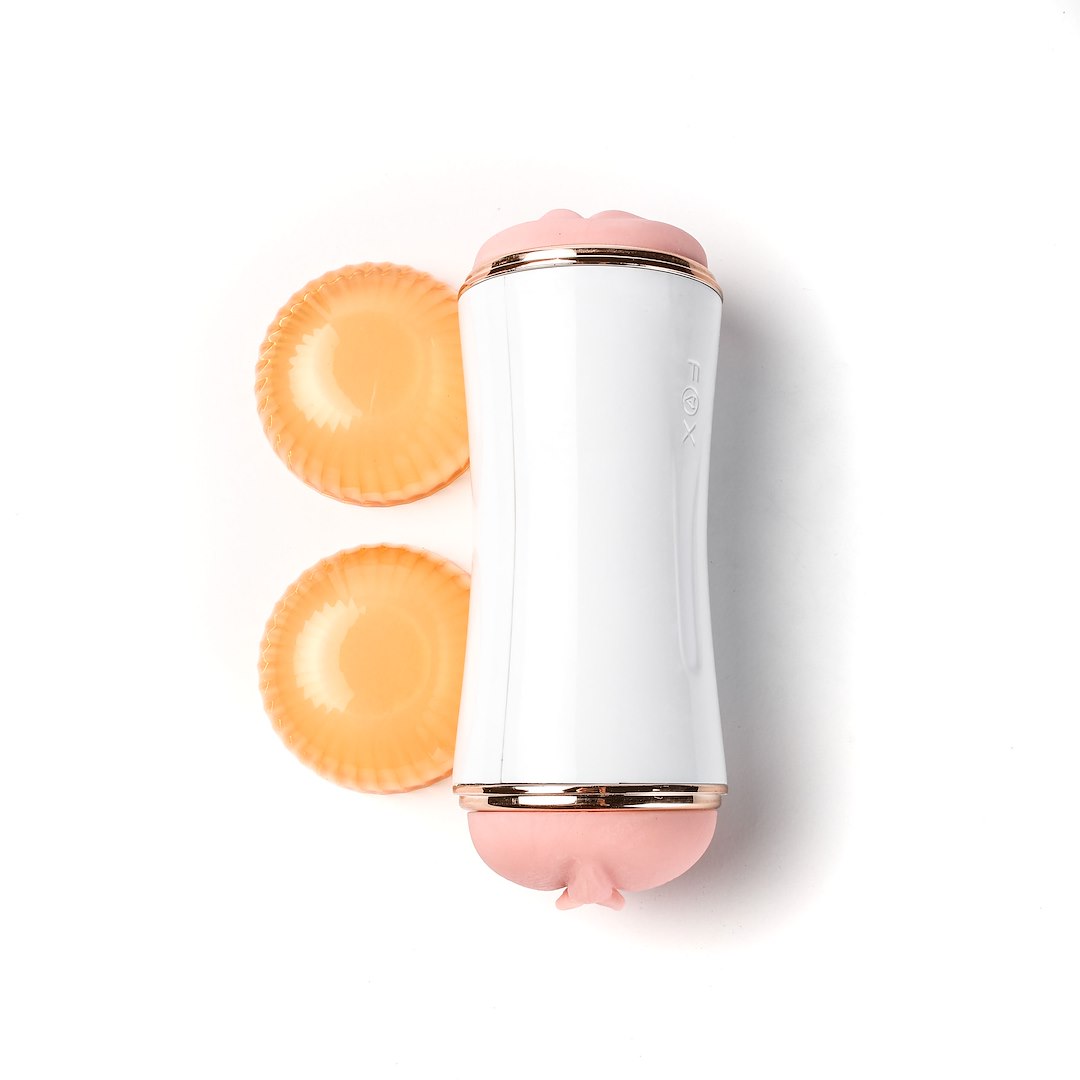 Velvet Touch - Masturbator Z Wibracj¹ Dwustronny Wagina Anus  Cyberskóra £adowany Usb Bia³y — zdjęcie 2