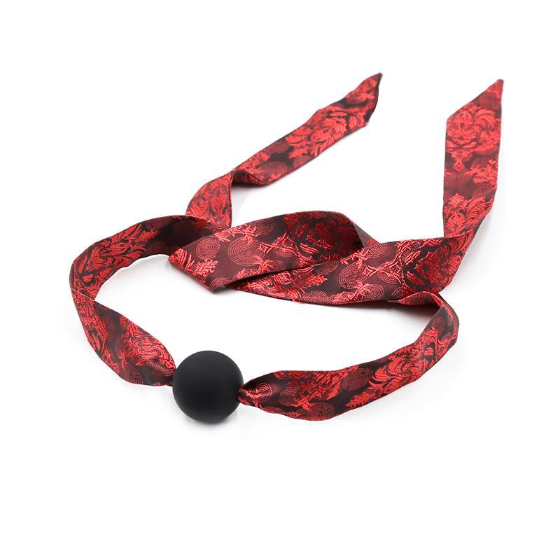 LATETOBED BDSM LINE - Silicone Ball Gag Red/Black — zdjęcie 2