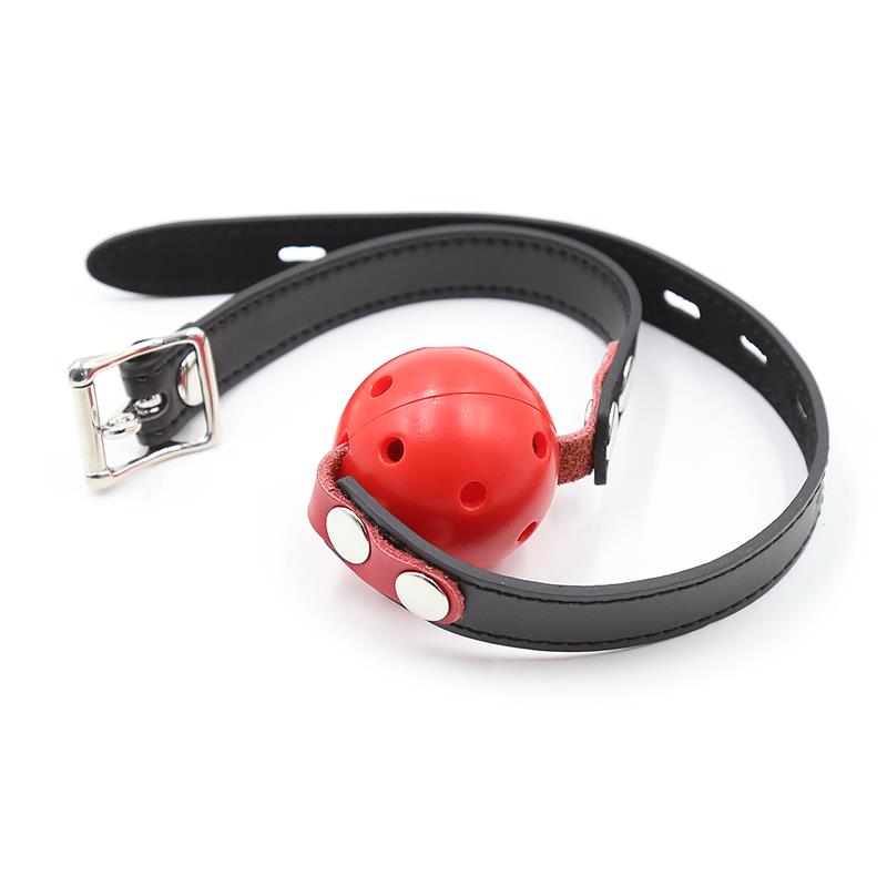 LATETOBED BDSM LINE - Ball Gag Breathable Black/Red — zdjęcie 2