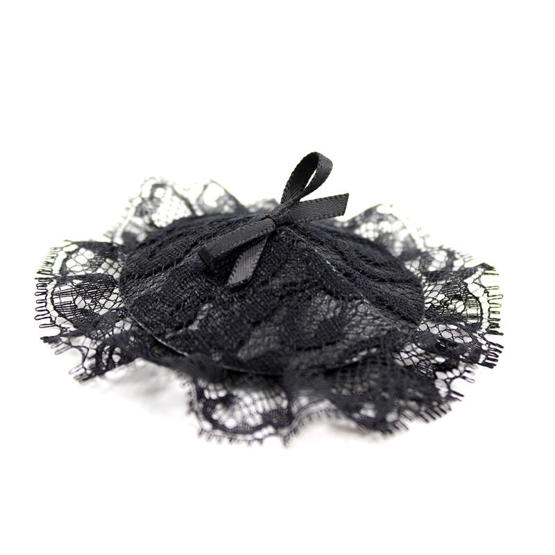 LATETOBED BDSM LINE - Nipple Covers with Lace Black — zdjęcie 2