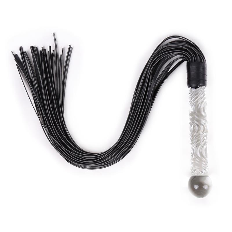 LATETOBED BDSM LINE - Glass Handle Flogger 70 cm — zdjęcie 2