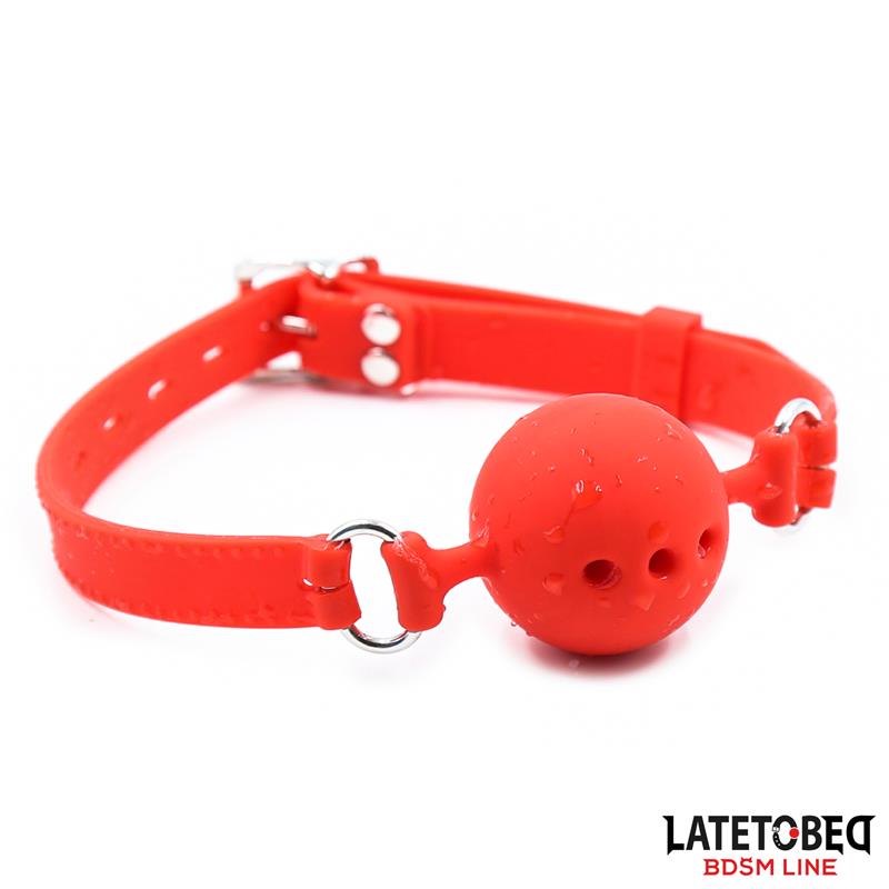LATETOBED BDSM LINE - Breathable Silicone Ball Gag S - 4 cm — zdjęcie 2