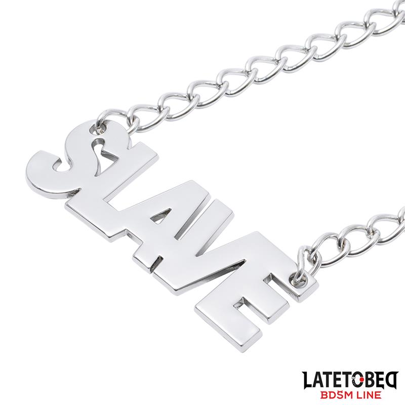 LATETOBED BDSM LINE - Nipple clamps with Chain - Slave — zdjęcie 2