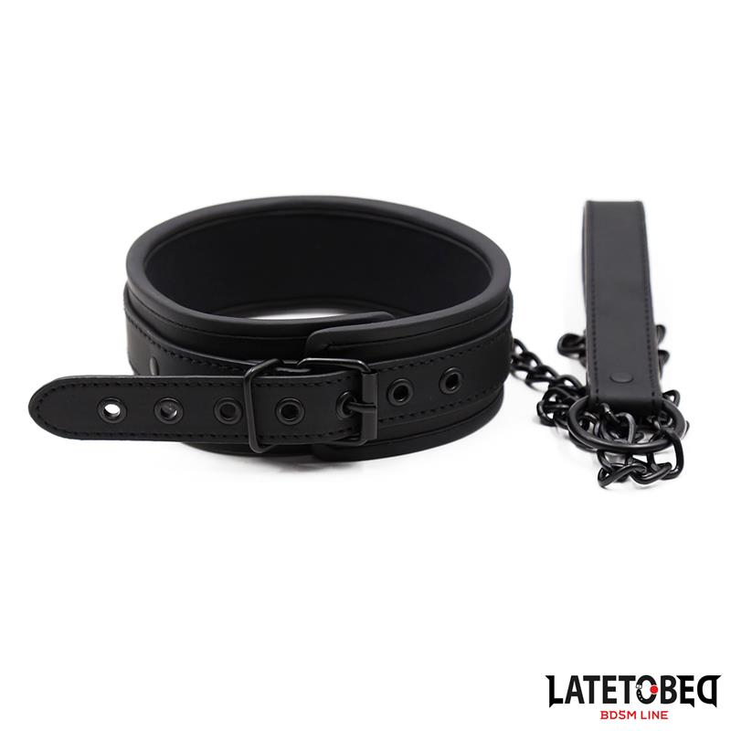 LATETOBED BDSM LINE - Set Collar and Leash Neoprene Black — zdjęcie 2