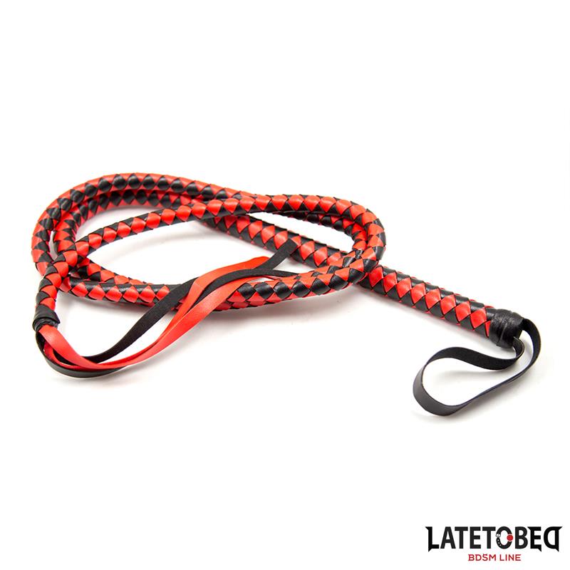 LATETOBED BDSM LINE - Long  Whip Blacl and Red 210cm — zdjęcie 2