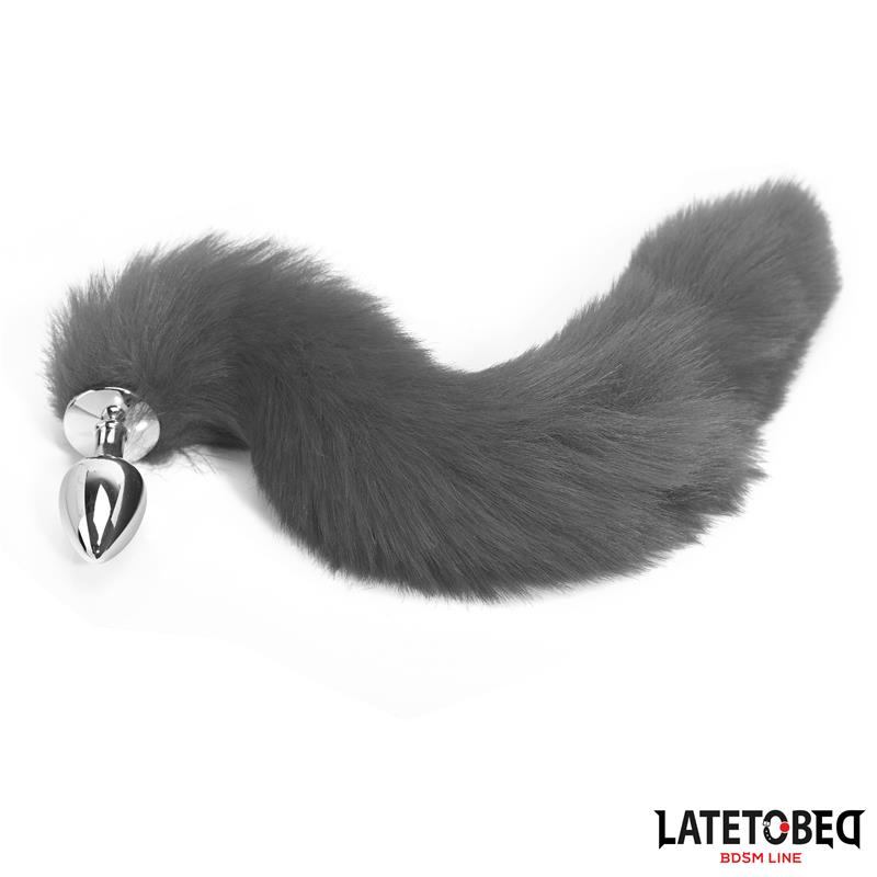 LATETOBED BDSM LINE - Anal plug with tail Gray 40 cm — zdjęcie 2