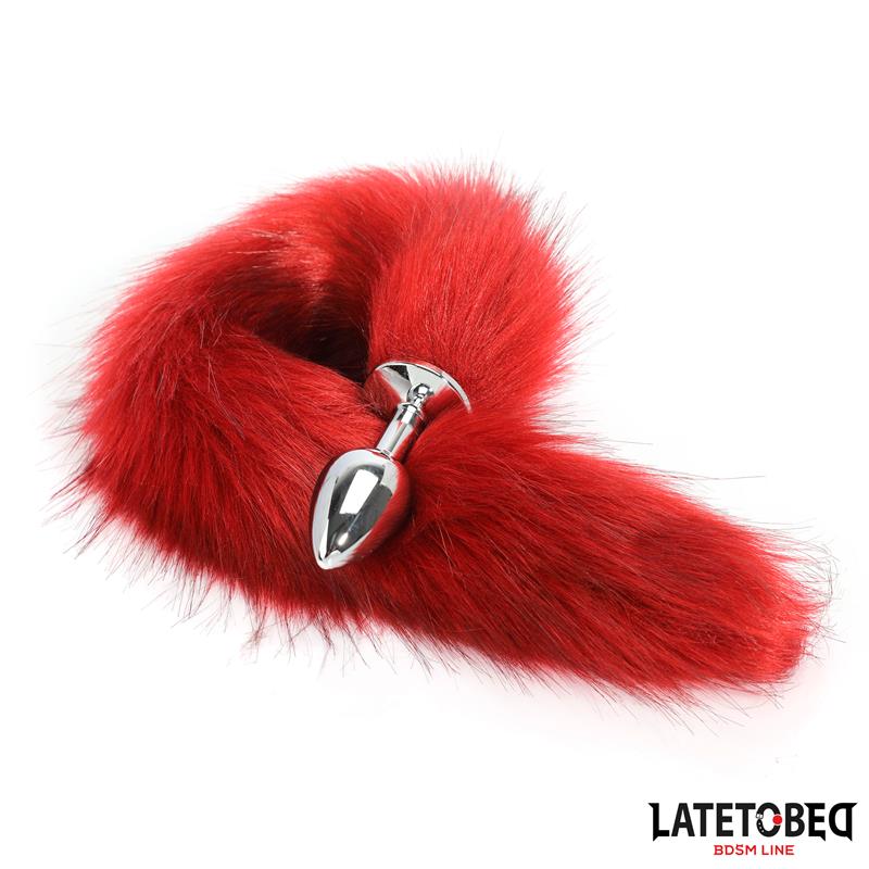 LATETOBED BDSM LINE - Anal plug with tail Dark Red 40 cm — zdjęcie 2